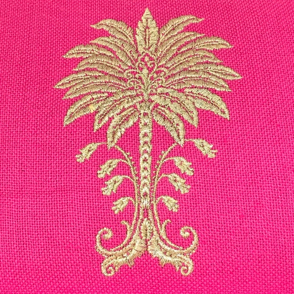 SPARTINA Daufuskie Island Wristlet Pouch Linen Leather Bag Pink Floral Paisley - Picture 2 of 16